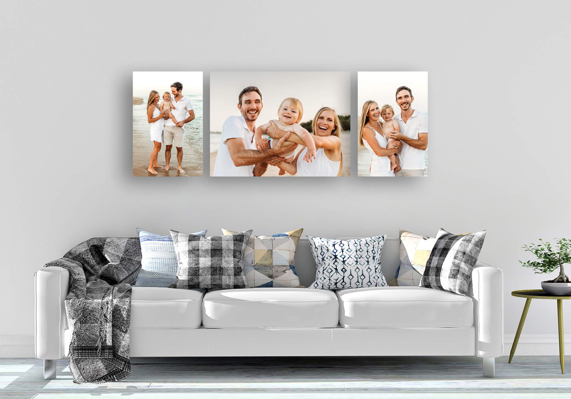Lake wall art collection family of three